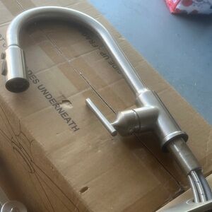 Sleek Silver Kitchen Faucet